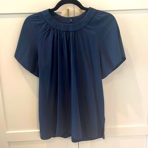 Silky navy blue Universal Standard short sleeve top